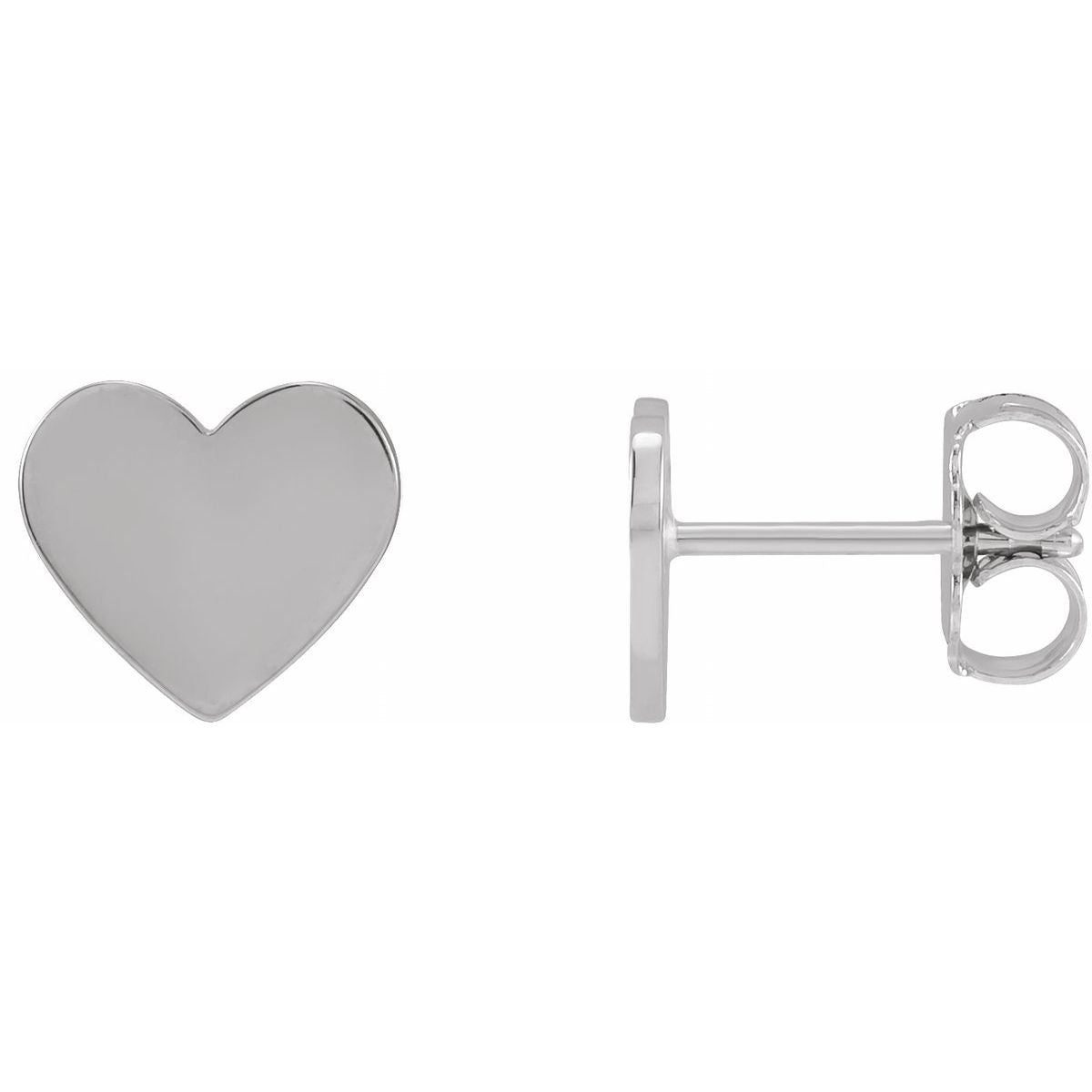 Engravable Heart Stud Earrings (8 X 8 Mm)