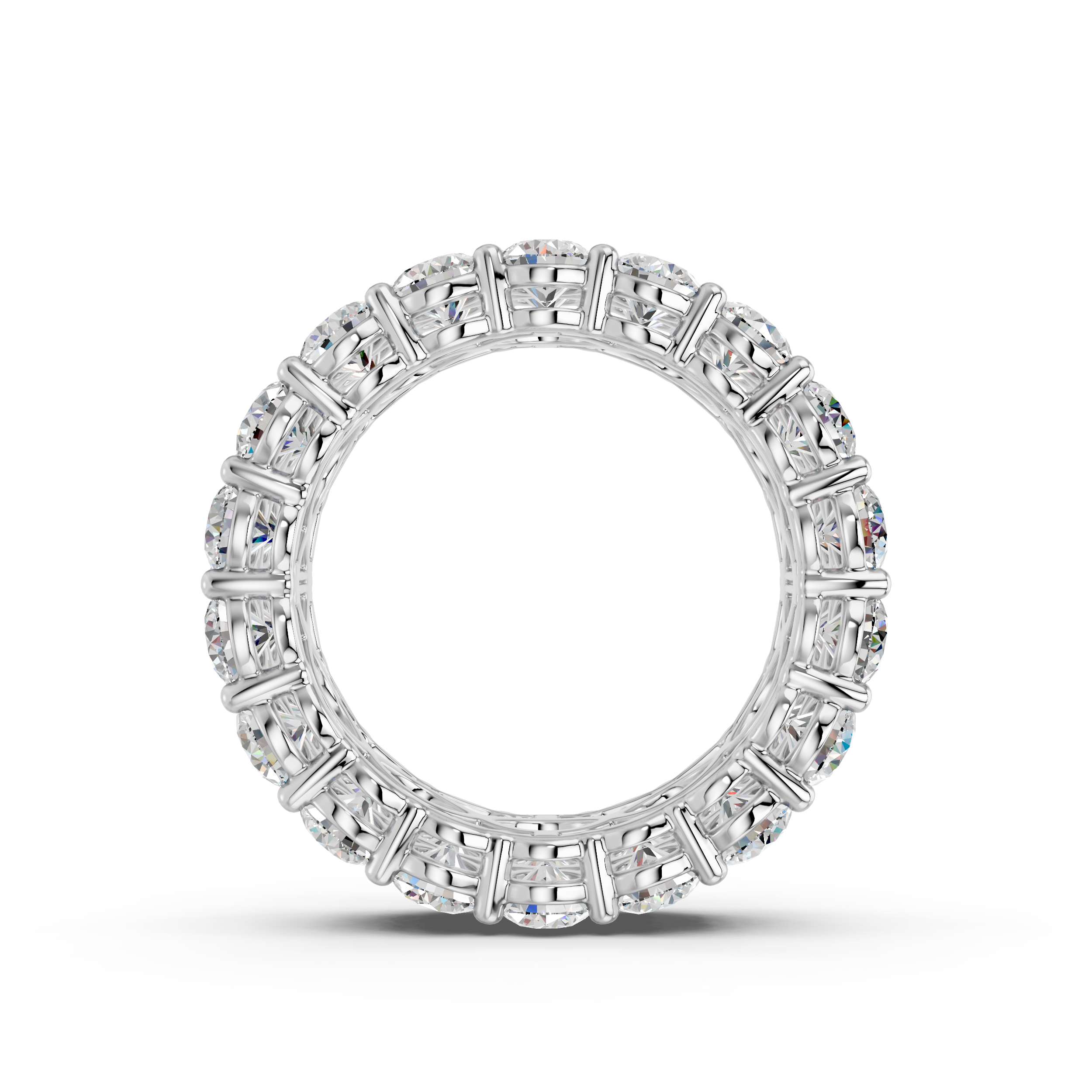 Round Lab Diamond Eternity Band in 14K White Gold – front view