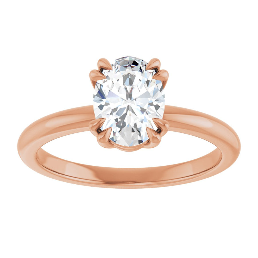 Oval Double Claw-Prong Solitaire Engagement Ring Mounting - gallery - Series 123989