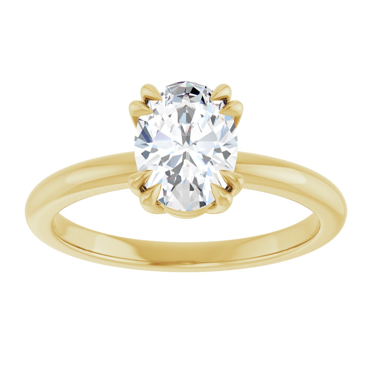 Oval Double Claw-Prong Solitaire Engagement Ring Mounting - gallery - Series 123989