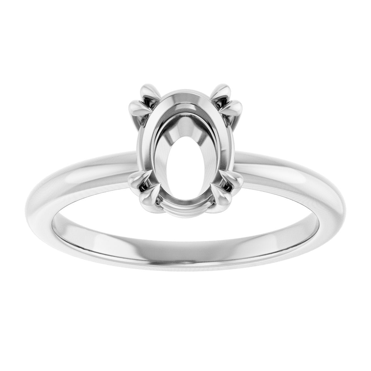 Oval Double Claw-Prong Solitaire Engagement Ring Mounting - gallery - Series 123989