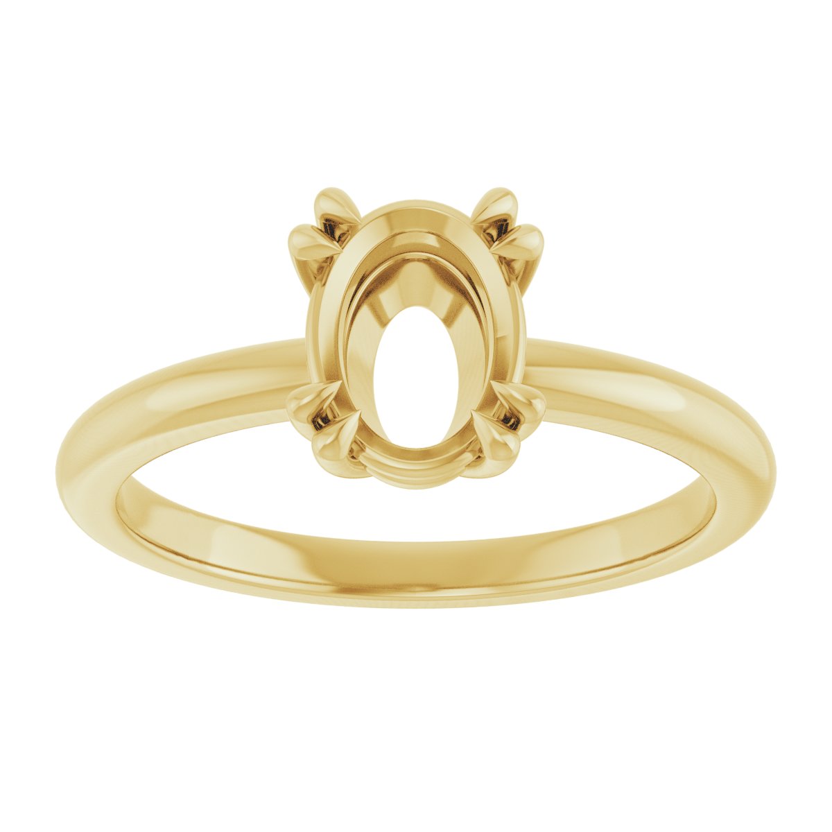 Oval Double Claw-Prong Solitaire Engagement Ring Mounting - gallery - Series 123989