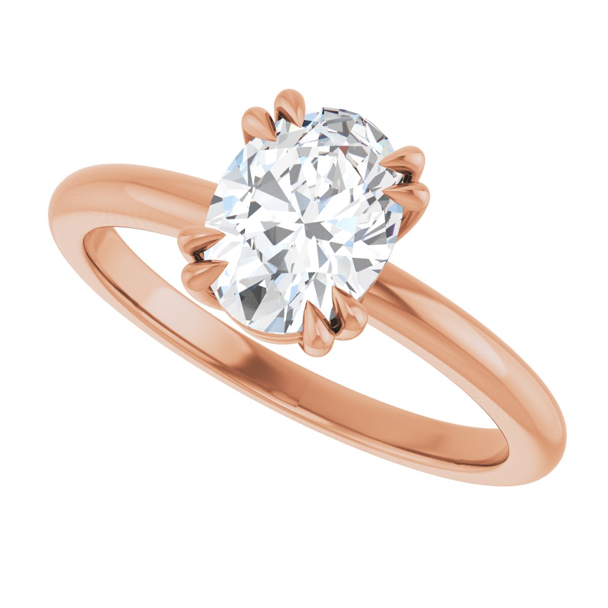 Oval Double Claw-Prong Solitaire Engagement Ring Mounting - gallery - Series 123989