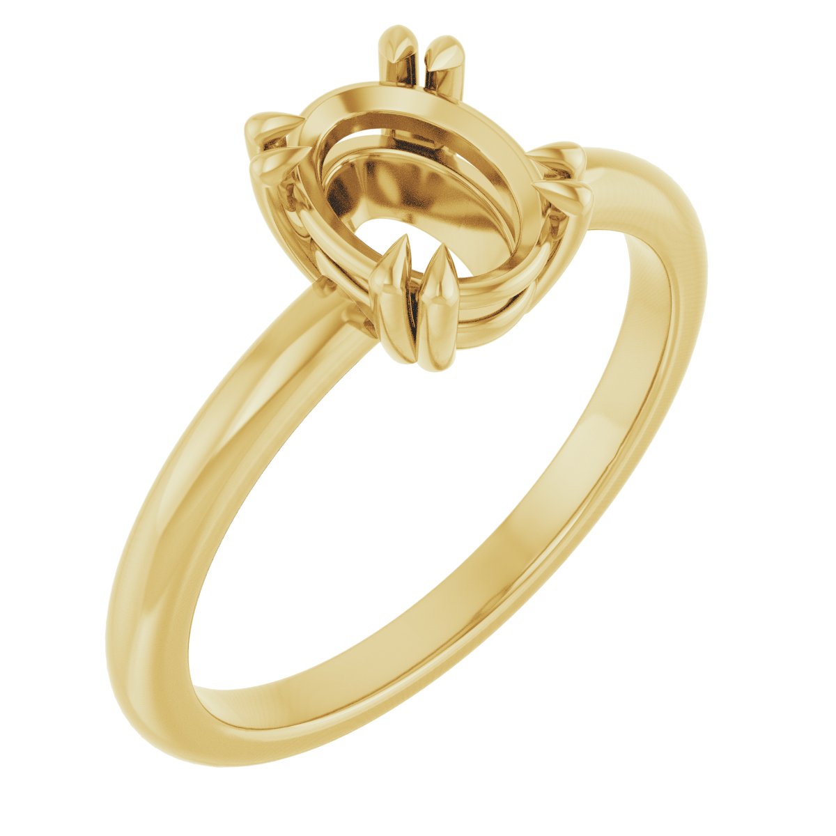 Oval Double Claw-Prong Solitaire Engagement Ring Mounting - gallery - Series 123989