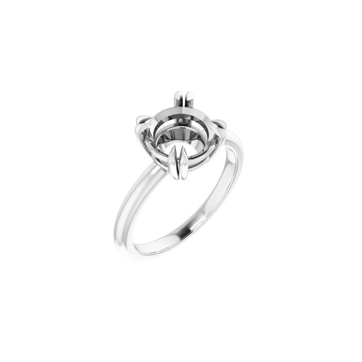 Round Double Claw-Prong Solitaire Engagement Ring Mounting - gallery - Series 123989