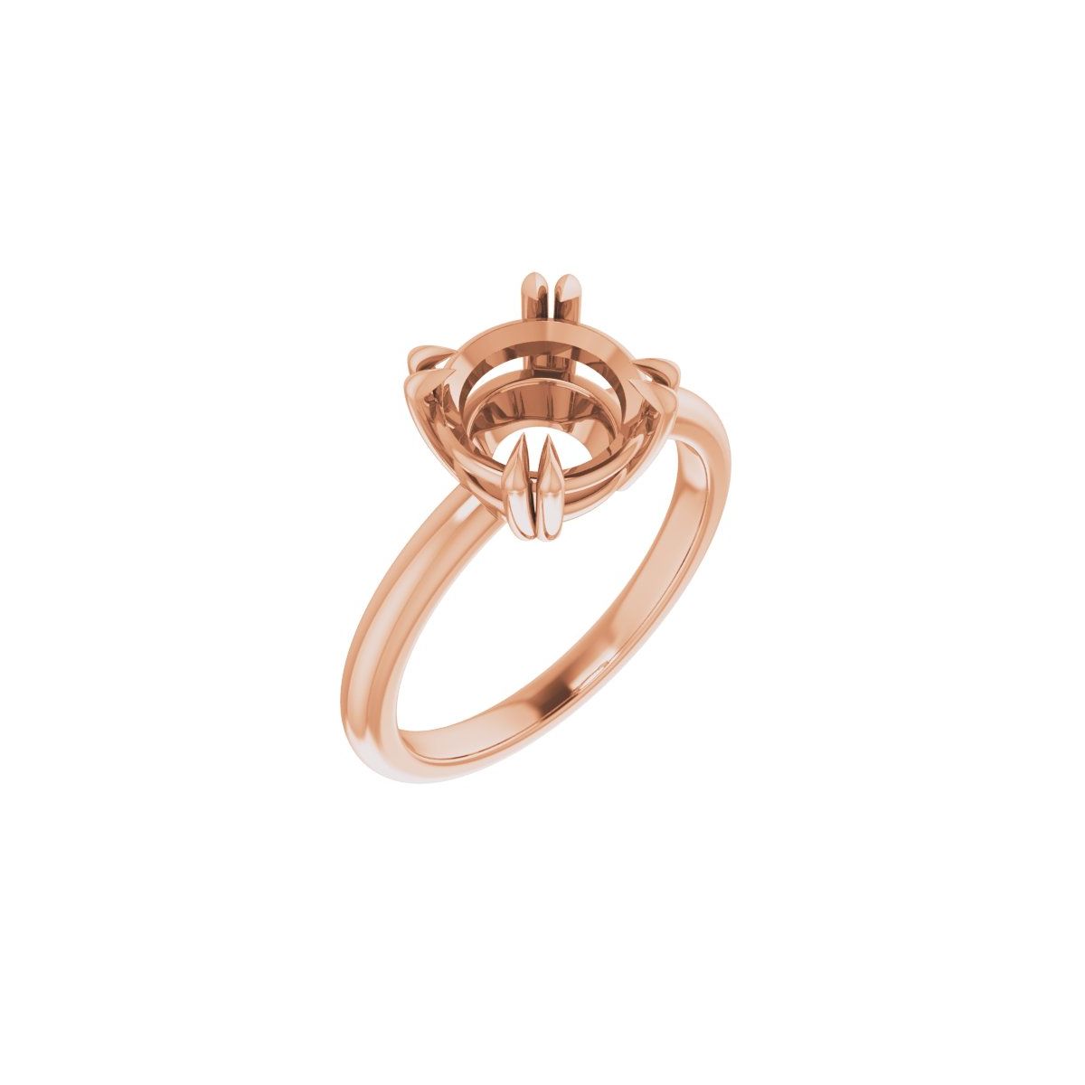 Round Double Claw-Prong Solitaire Engagement Ring Mounting - gallery - Series 123989