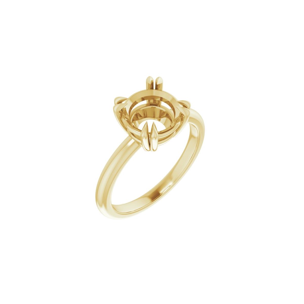 Round Double Claw-Prong Solitaire Engagement Ring Mounting - gallery - Series 123989