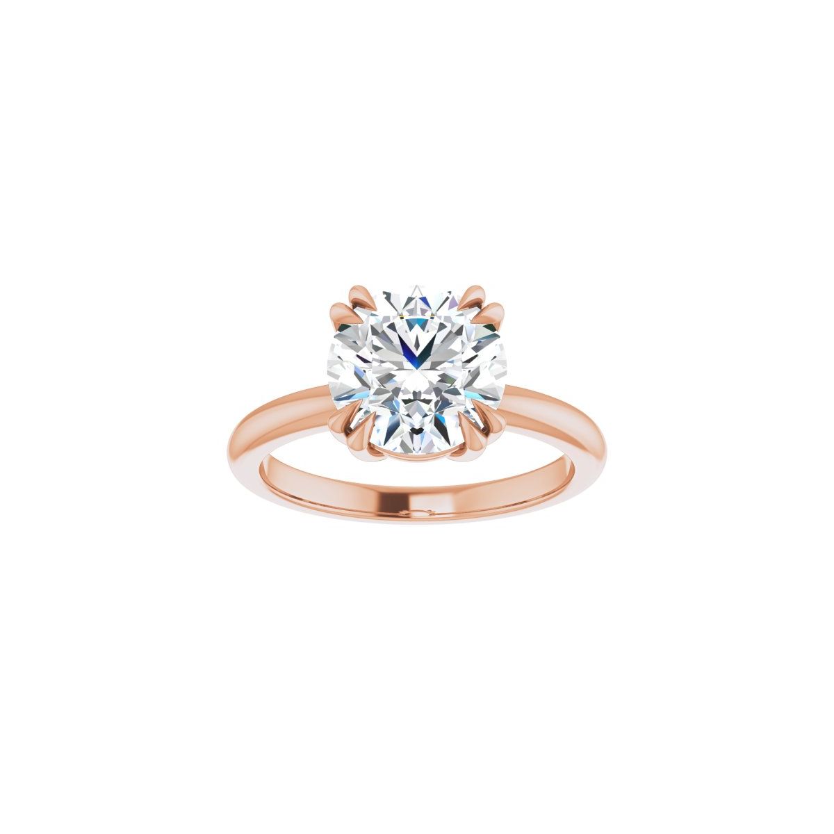 Round Double Claw-Prong Solitaire Engagement Ring Mounting - gallery - Series 123989