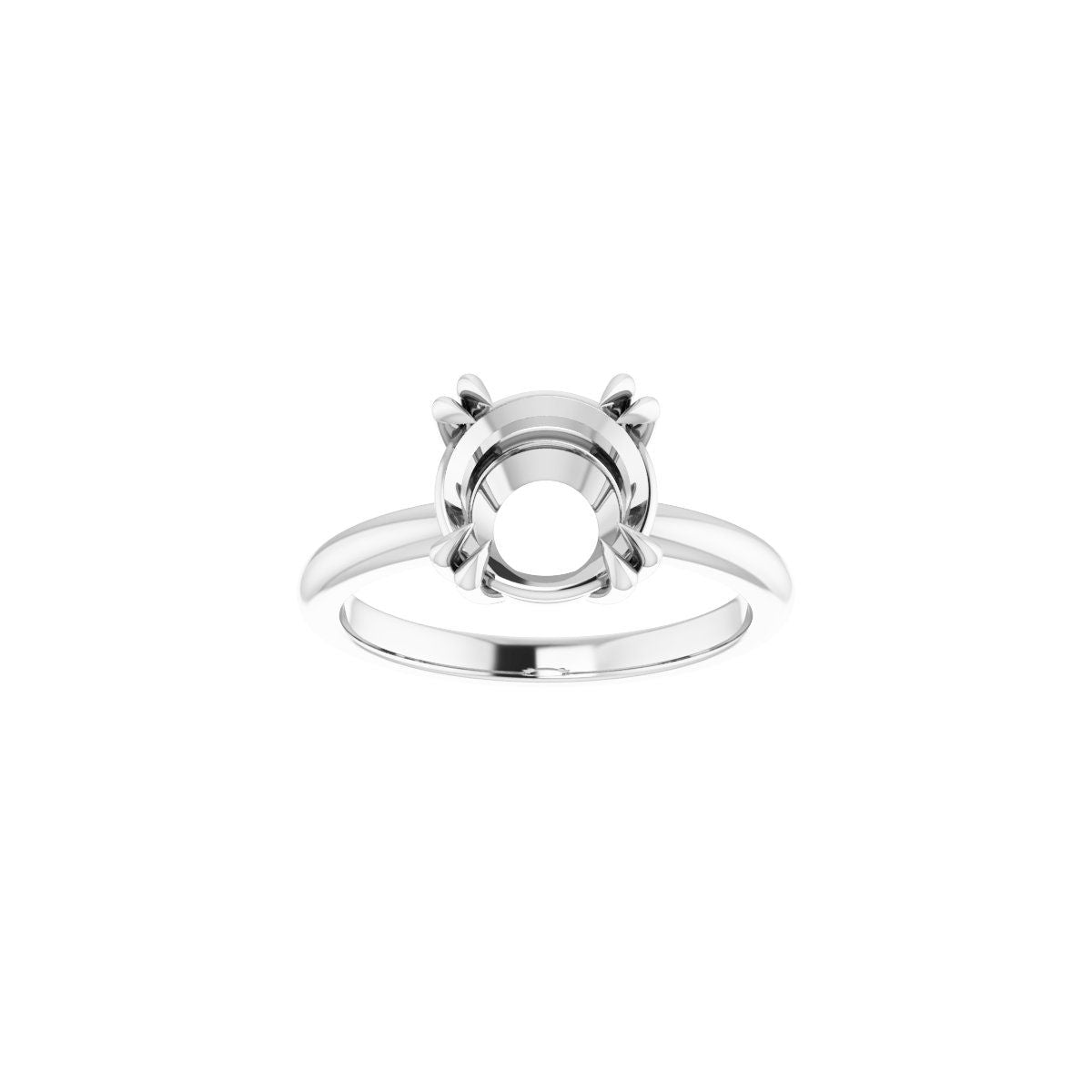 Round Double Claw-Prong Solitaire Engagement Ring Mounting - gallery - Series 123989