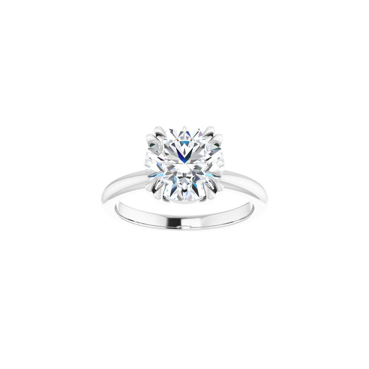Round Double Claw-Prong Solitaire Engagement Ring Mounting - gallery - Series 123989