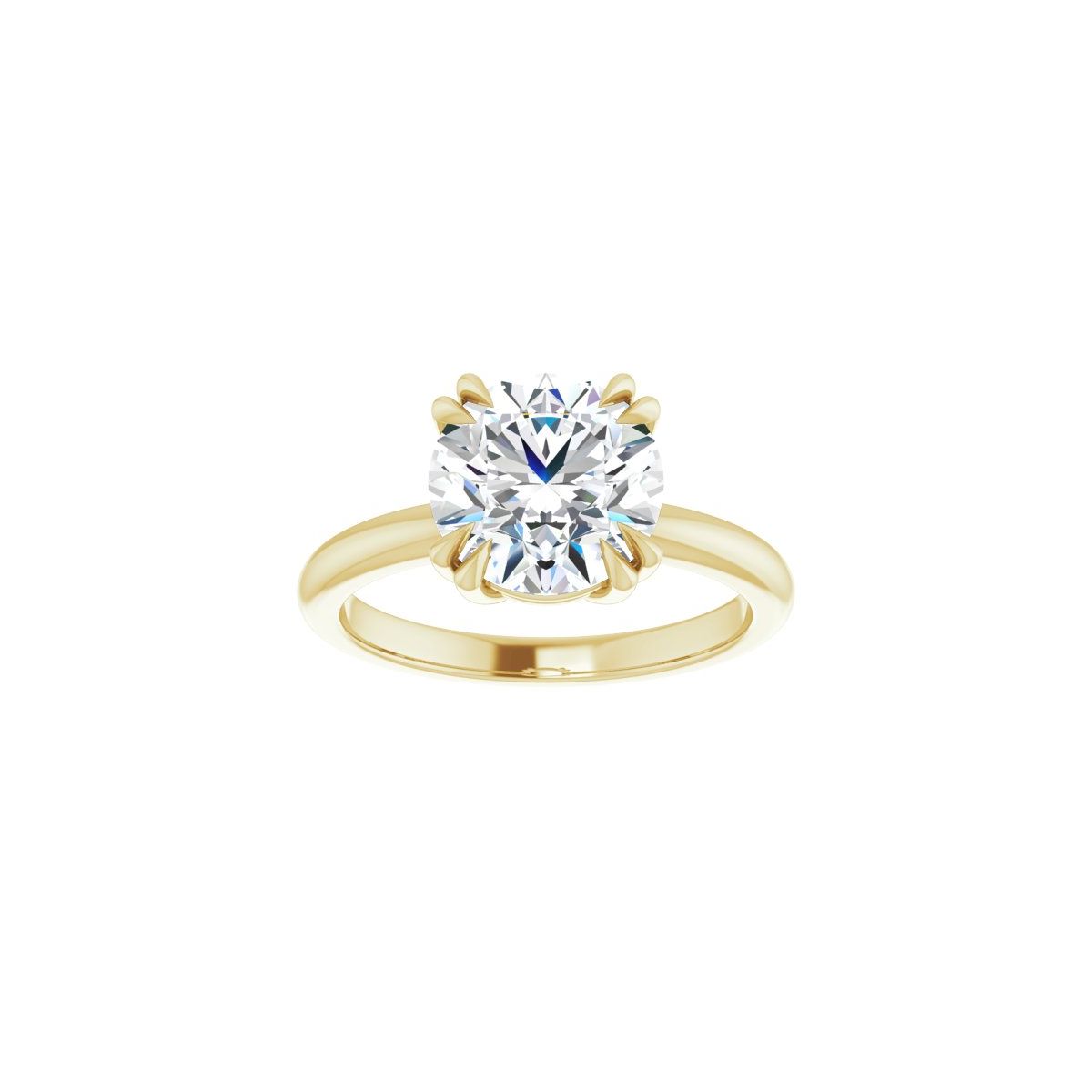 Round Double Claw-Prong Solitaire Engagement Ring Mounting - gallery - Series 123989
