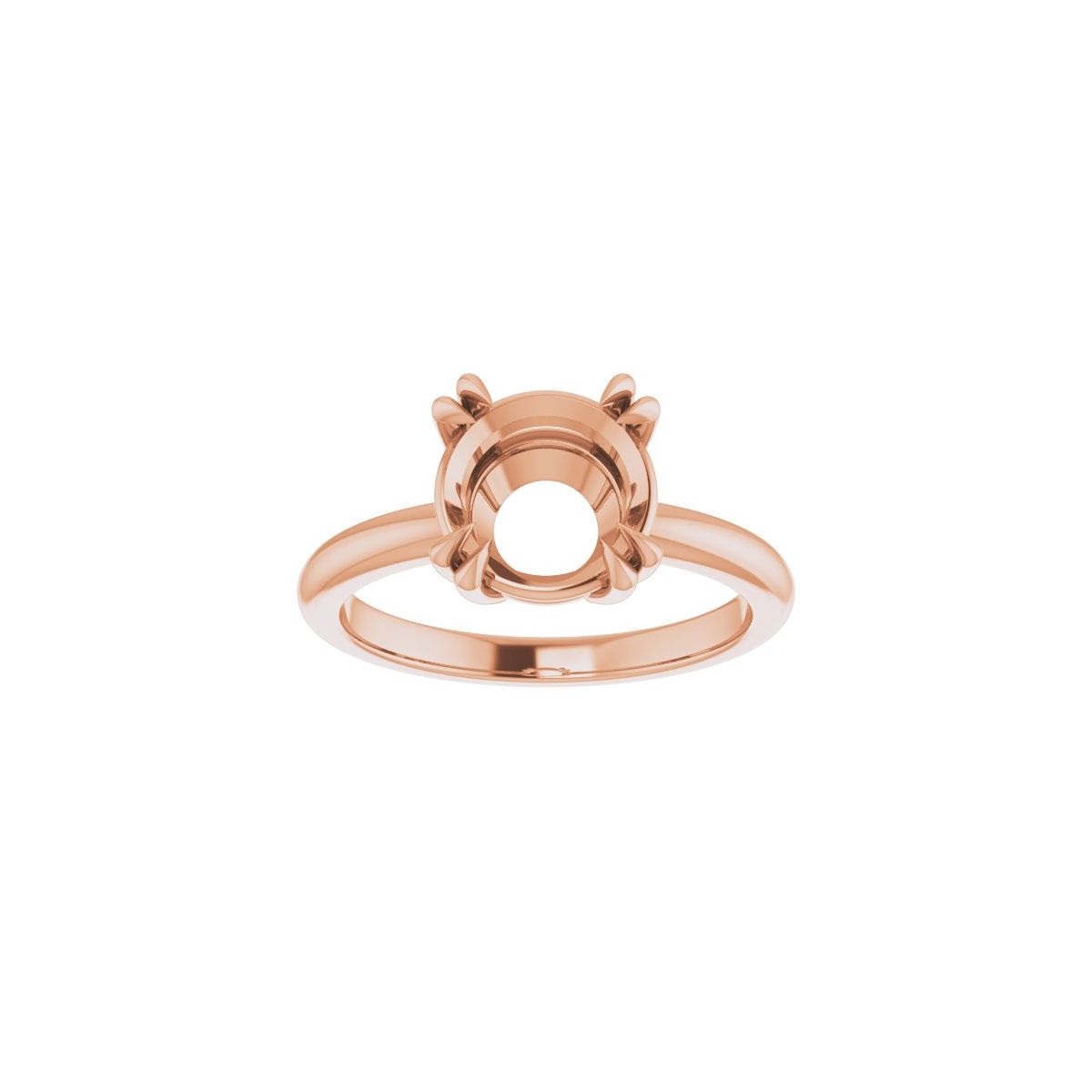 Round Double Claw-Prong Solitaire Engagement Ring Mounting - gallery - Series 123989