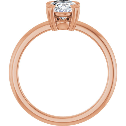 Oval Double Claw-Prong Solitaire Engagement Ring Mounting - gallery - Series 123989