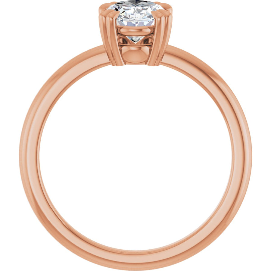 Oval Double Claw-Prong Solitaire Engagement Ring Mounting - gallery - Series 123989