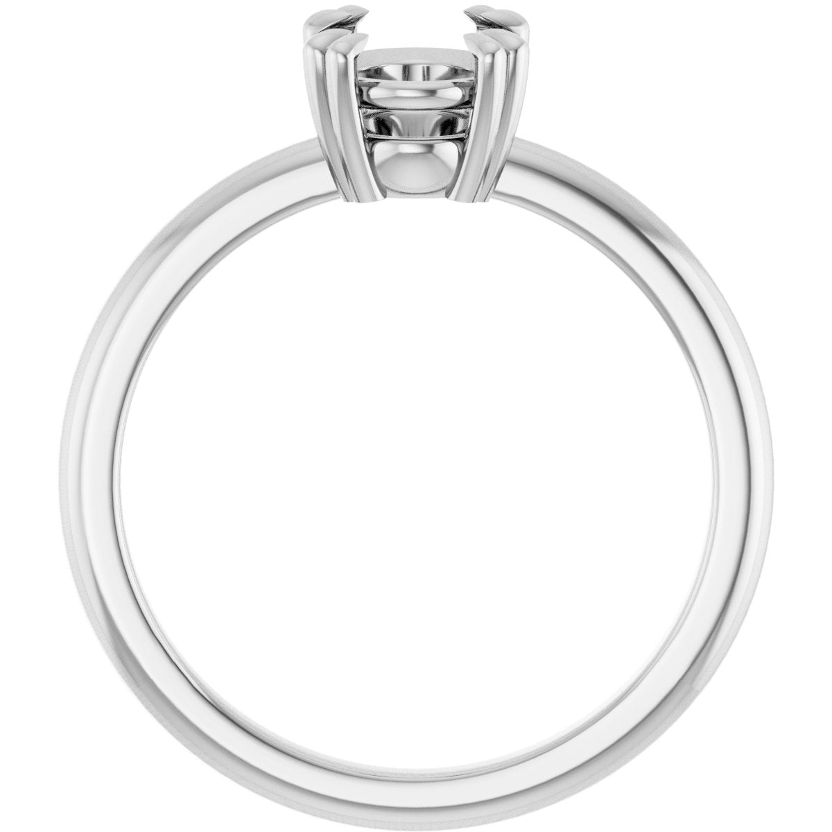 Oval Double Claw-Prong Solitaire Engagement Ring Mounting - gallery - Series 123989