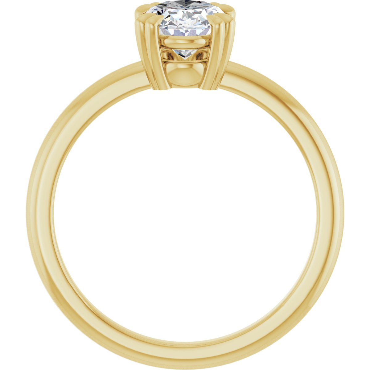 Oval Double Claw-Prong Solitaire Engagement Ring Mounting - gallery - Series 123989