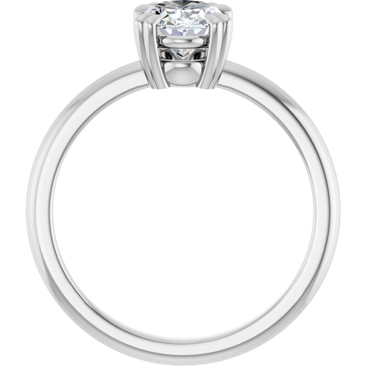 Oval Double Claw-Prong Solitaire Engagement Ring Mounting - gallery - Series 123989