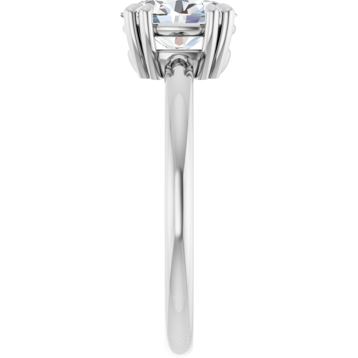 Oval Double Claw-Prong Solitaire Engagement Ring Mounting - gallery - Series 123989