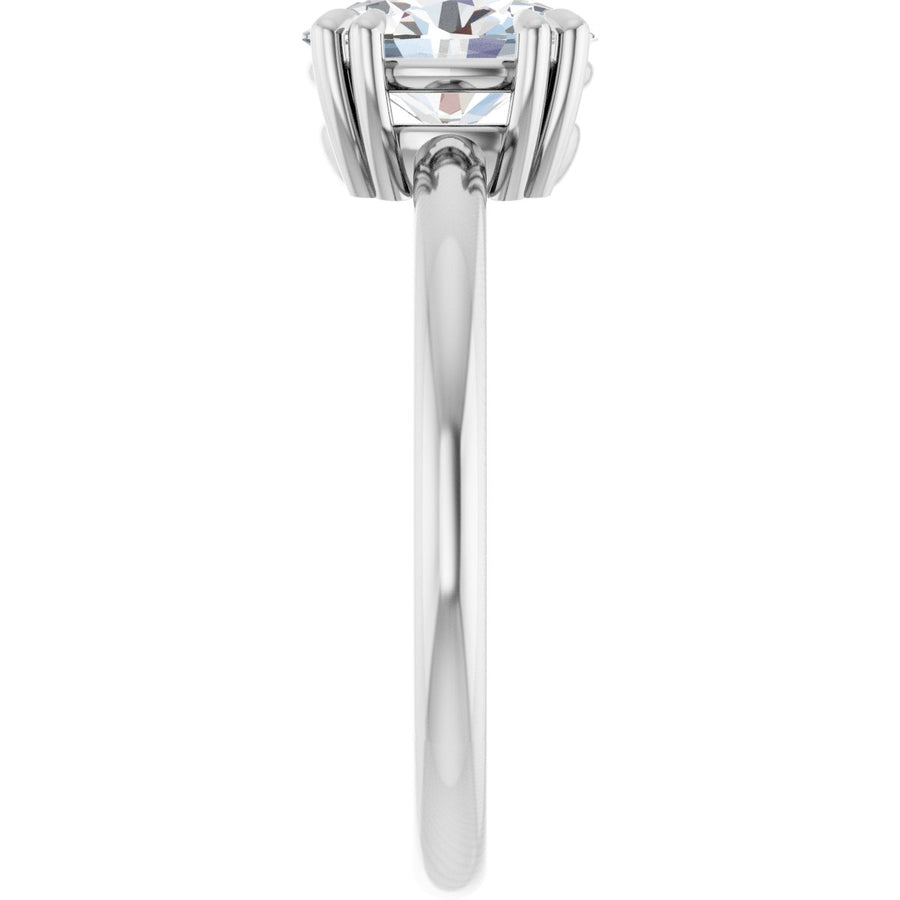 Oval Double Claw-Prong Solitaire Engagement Ring Mounting - gallery - Series 123989