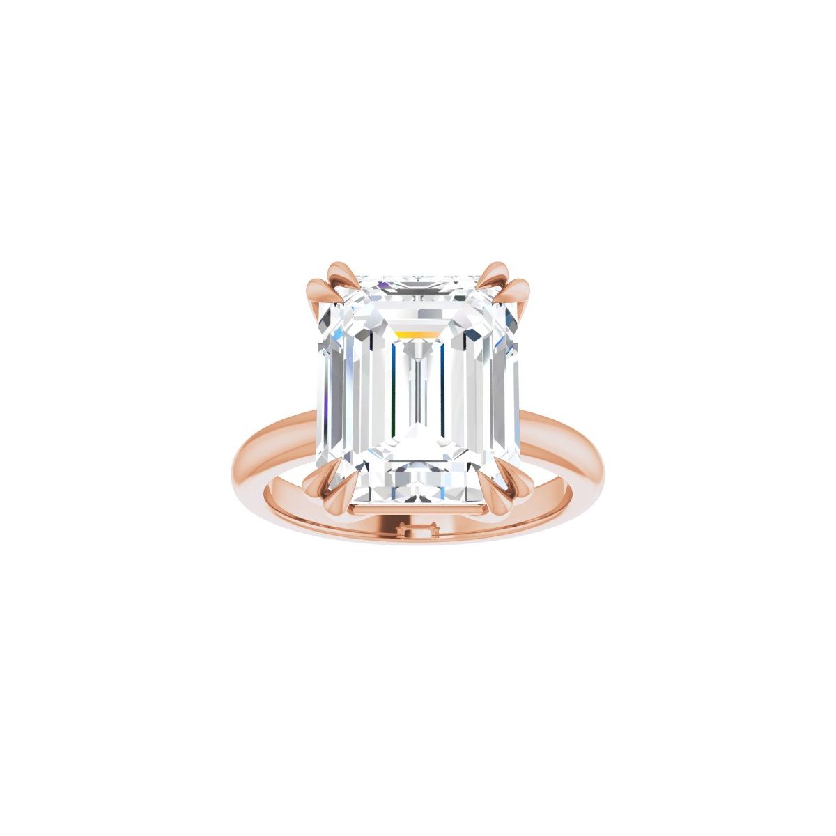 Emerald Double Claw-Prong Solitaire Engagement Ring Mounting - gallery - Series 123989