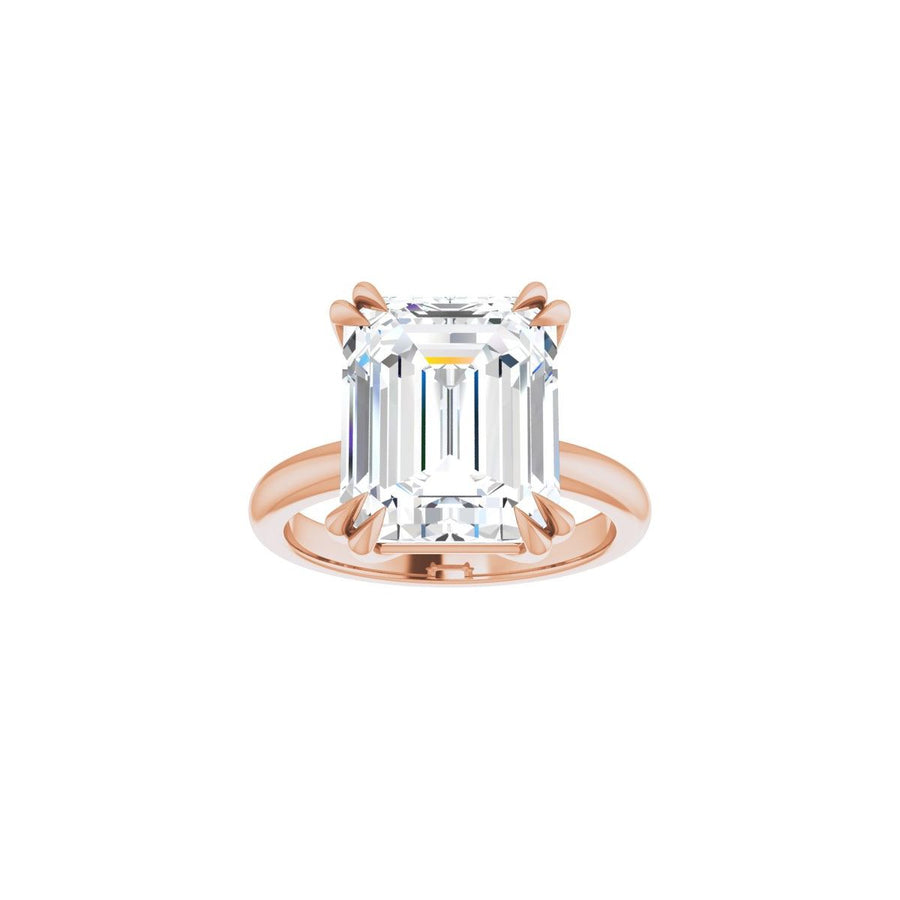 Emerald Double Claw-Prong Solitaire Engagement Ring Mounting - gallery - Series 123989
