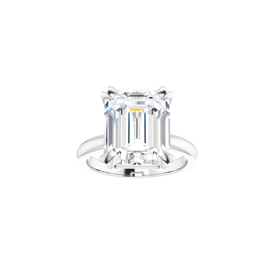 Emerald Double Claw-Prong Solitaire Engagement Ring Mounting - gallery - Series 123989