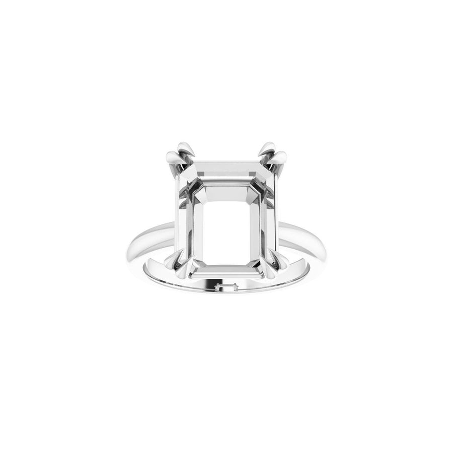 Emerald Double Claw-Prong Solitaire Engagement Ring Mounting - gallery - Series 123989