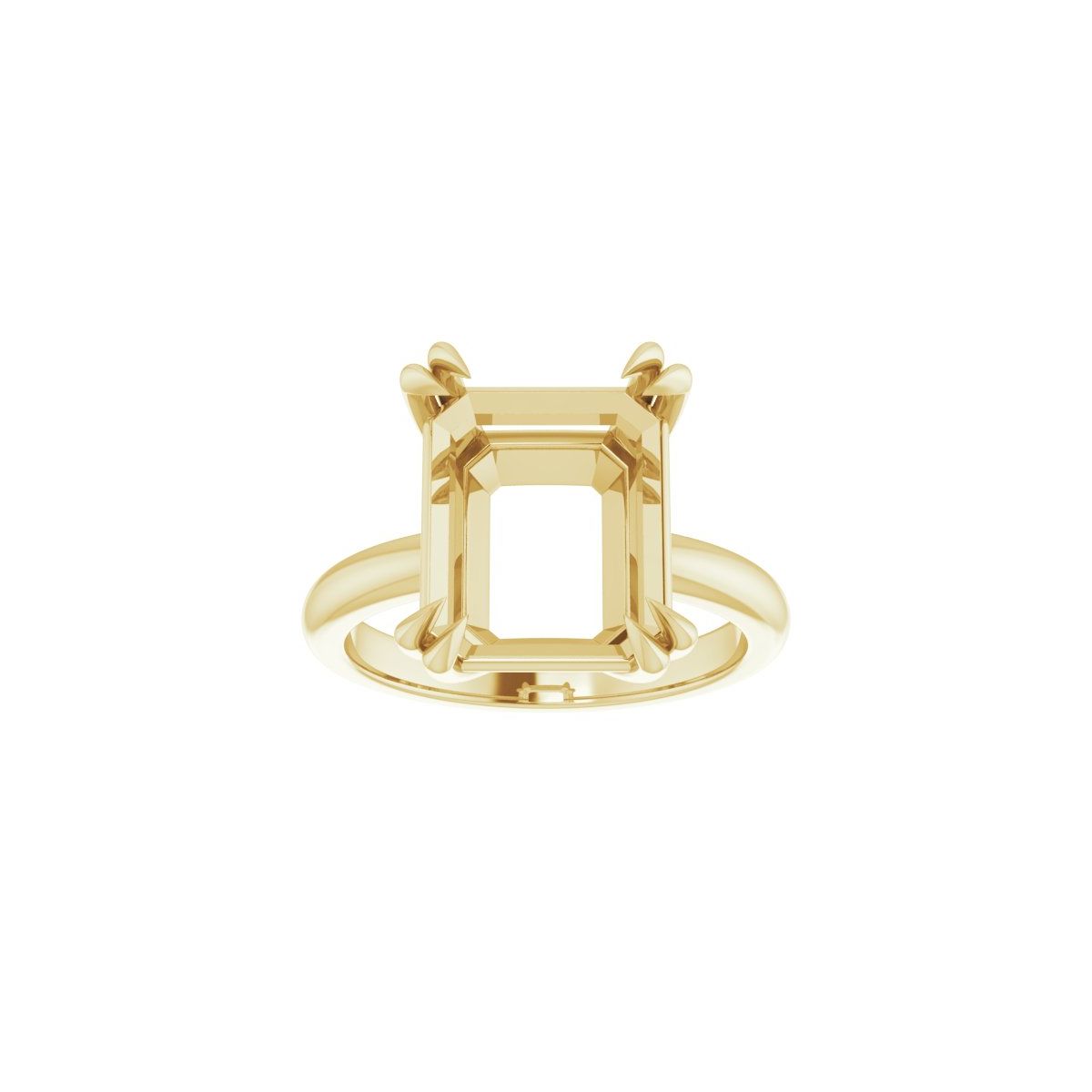 Emerald Double Claw-Prong Solitaire Engagement Ring Mounting - gallery - Series 123989