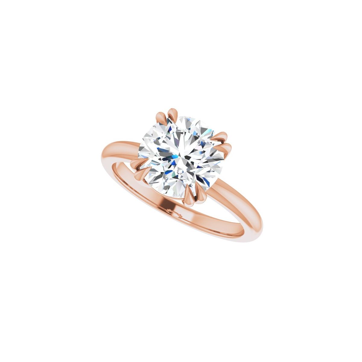 Round Double Claw-Prong Solitaire Engagement Ring Mounting - gallery - Series 123989