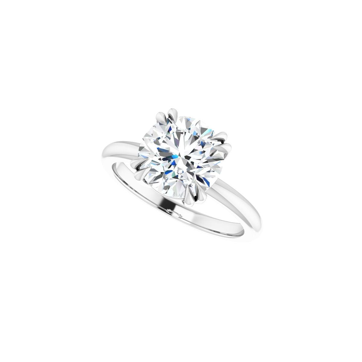 Round Double Claw-Prong Solitaire Engagement Ring Mounting - gallery - Series 123989