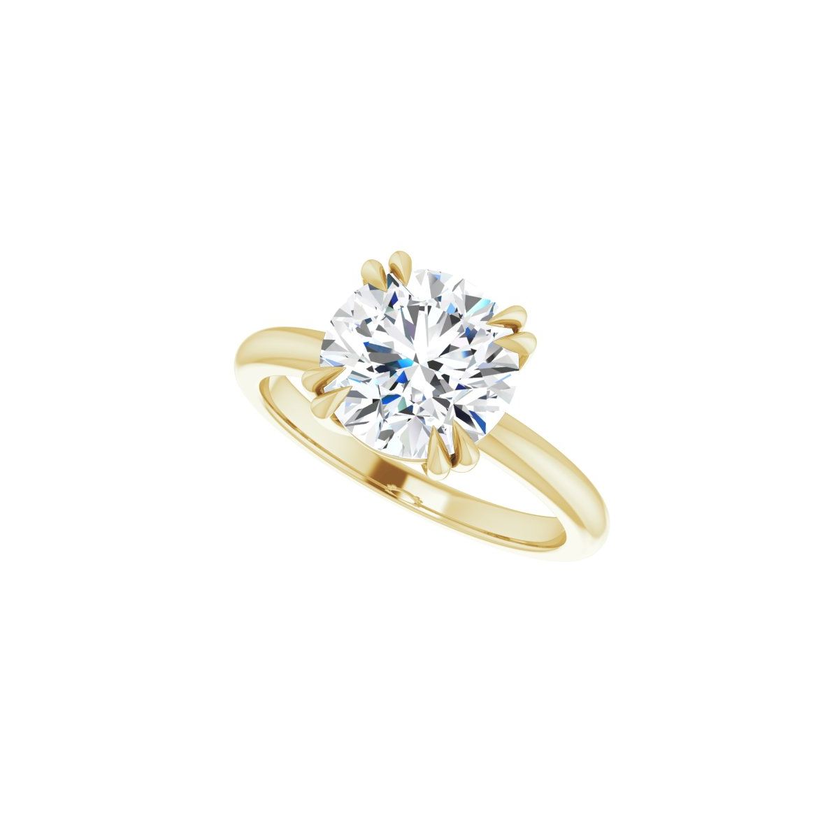 Round Double Claw-Prong Solitaire Engagement Ring Mounting - gallery - Series 123989