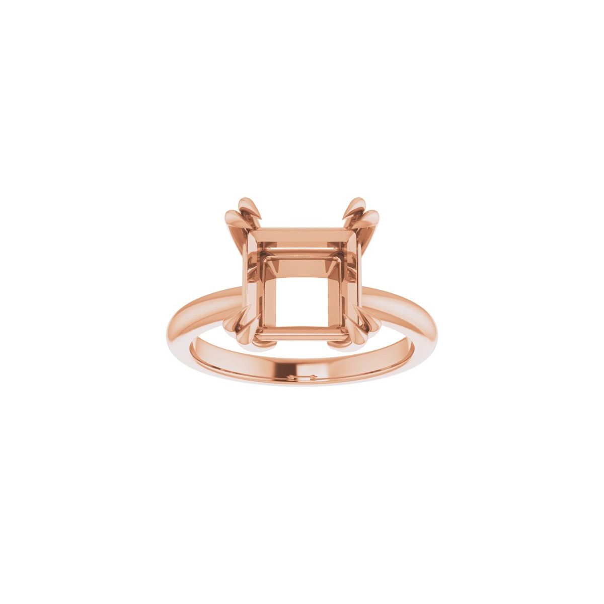 Square Double Claw-Prong Solitaire Engagement Ring Mounting - gallery - Series 123989