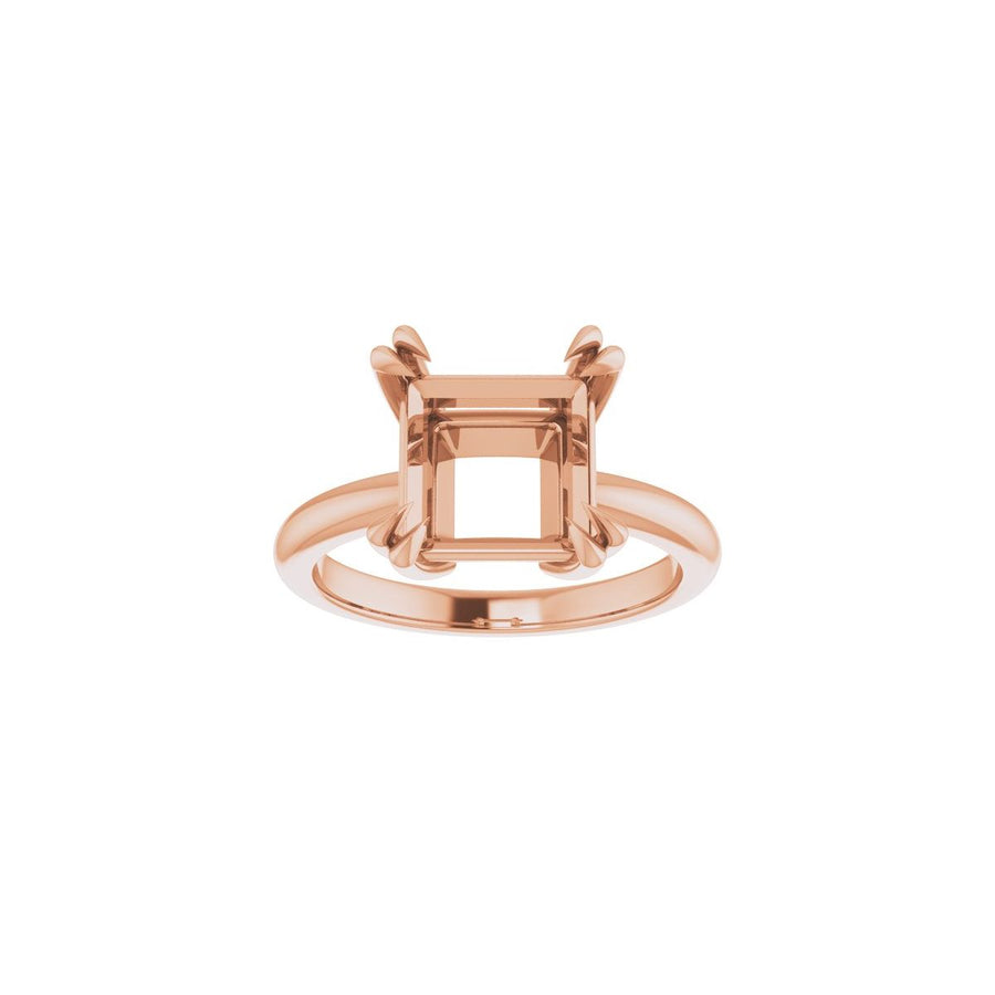 Square Double Claw-Prong Solitaire Engagement Ring Mounting - gallery - Series 123989