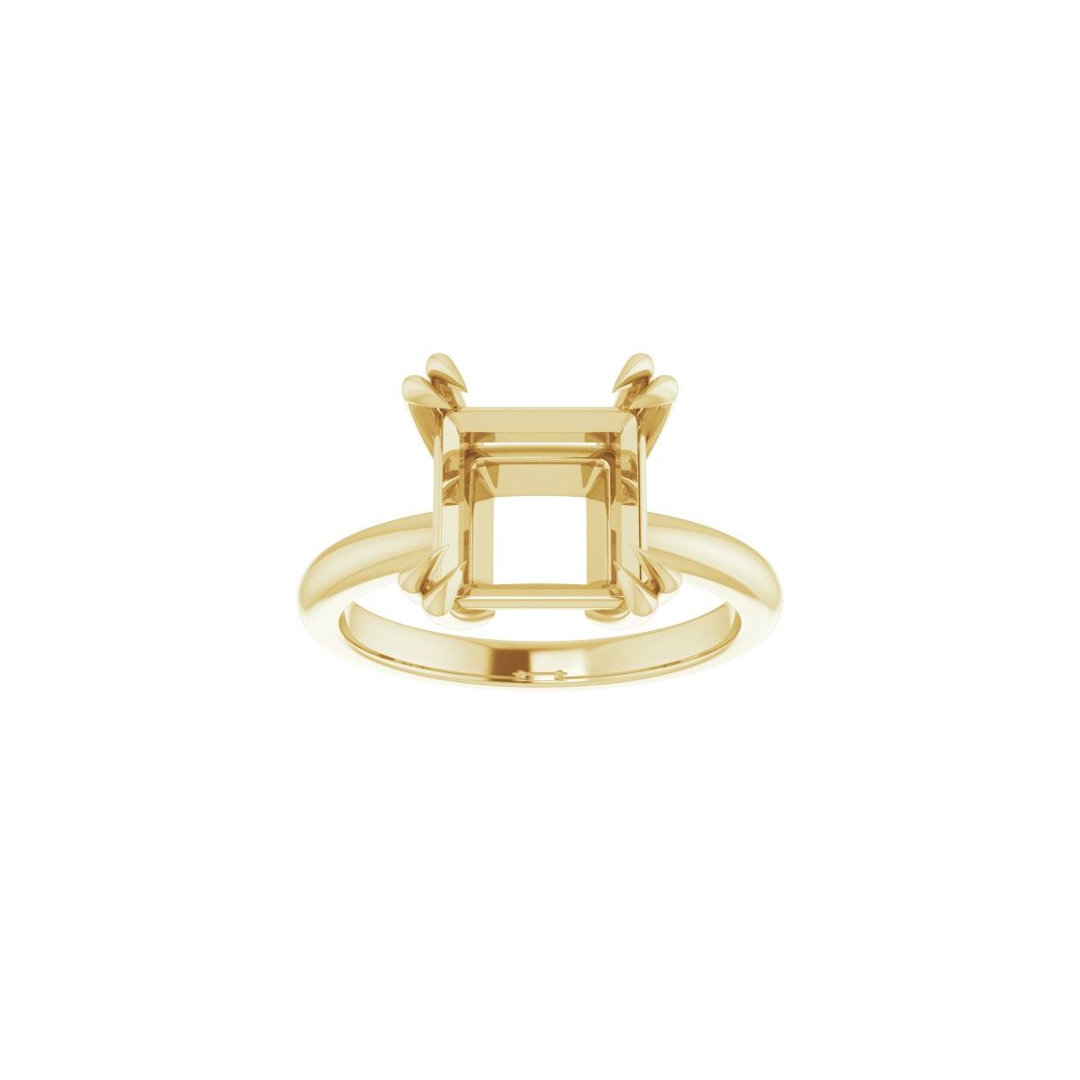 Square Double Claw-Prong Solitaire Engagement Ring Mounting - gallery - Series 123989