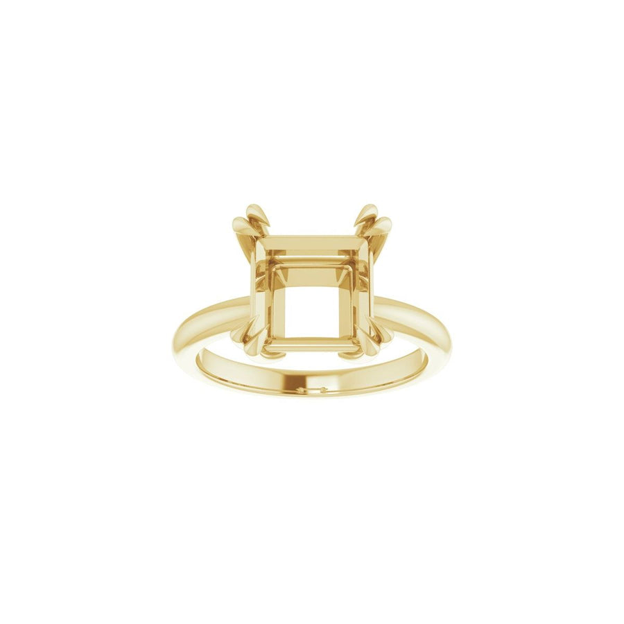 Square Double Claw-Prong Solitaire Engagement Ring Mounting - gallery - Series 123989