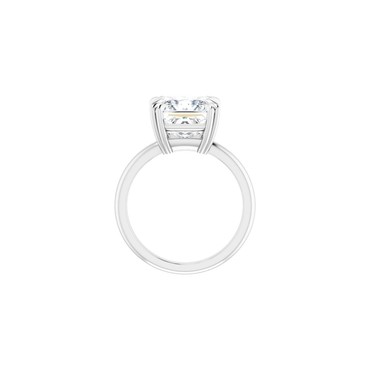Square Double Claw-Prong Solitaire Engagement Ring Mounting - gallery - Series 123989