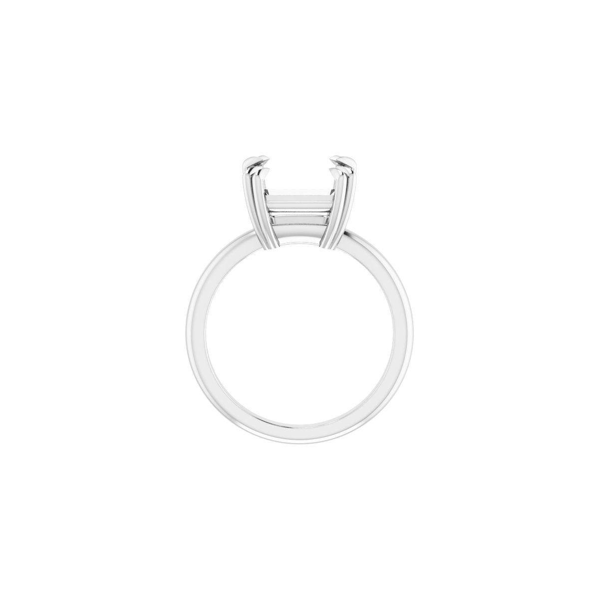 Square Double Claw-Prong Solitaire Engagement Ring Mounting - gallery - Series 123989