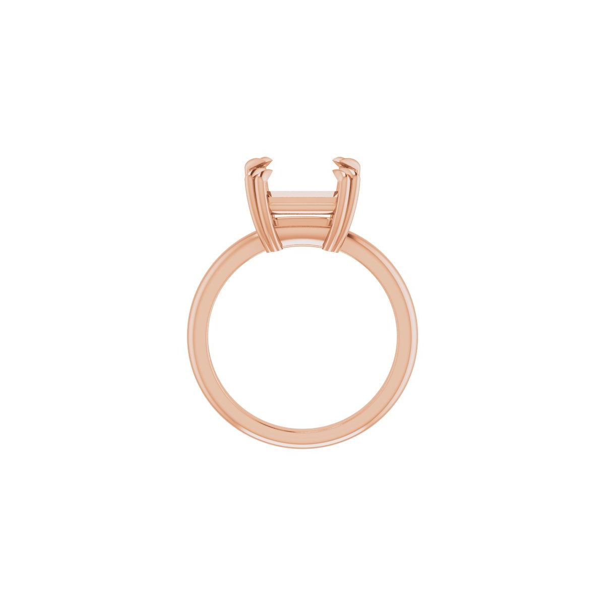 Square Double Claw-Prong Solitaire Engagement Ring Mounting - gallery - Series 123989