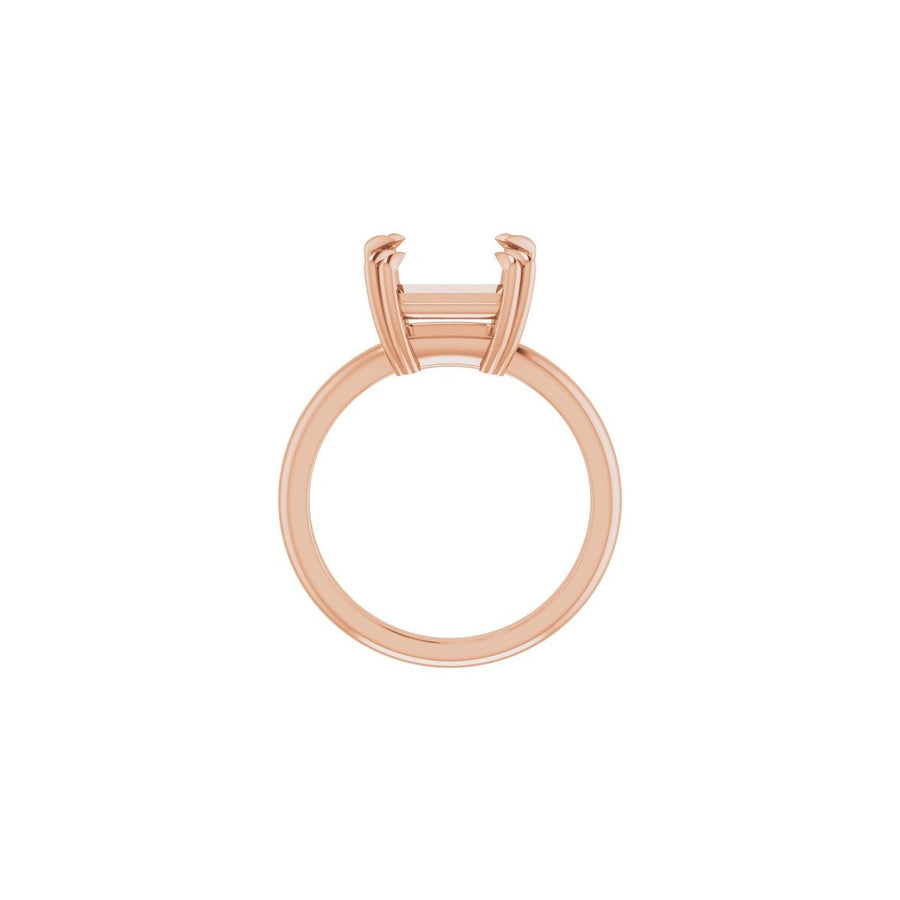 Square Double Claw-Prong Solitaire Engagement Ring Mounting - gallery - Series 123989