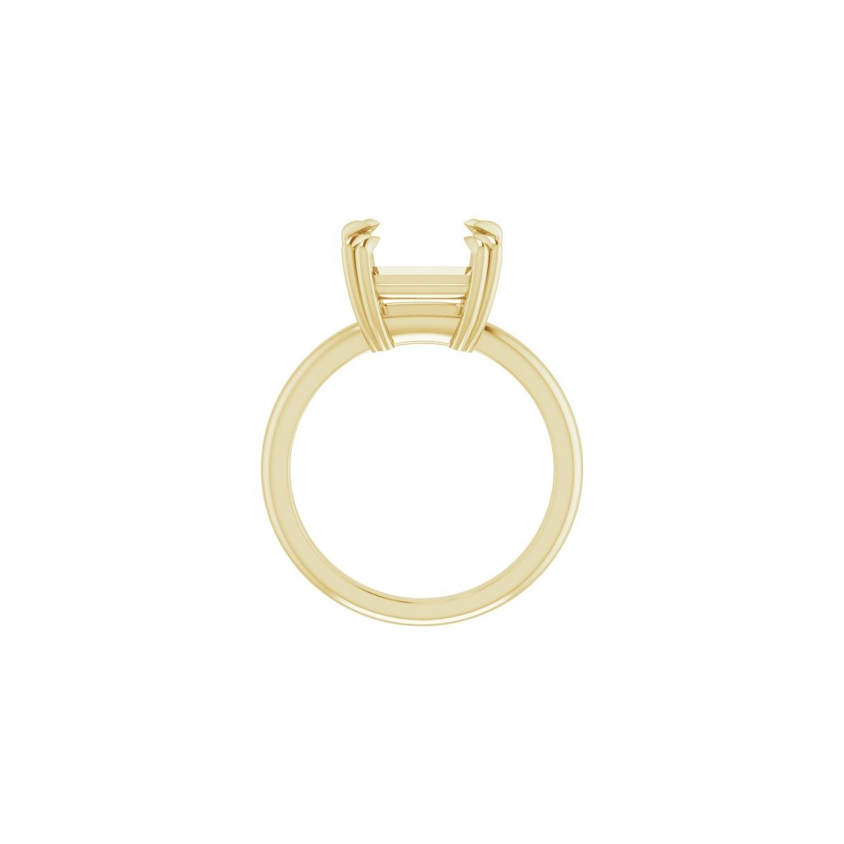 Square Double Claw-Prong Solitaire Engagement Ring Mounting - gallery - Series 123989