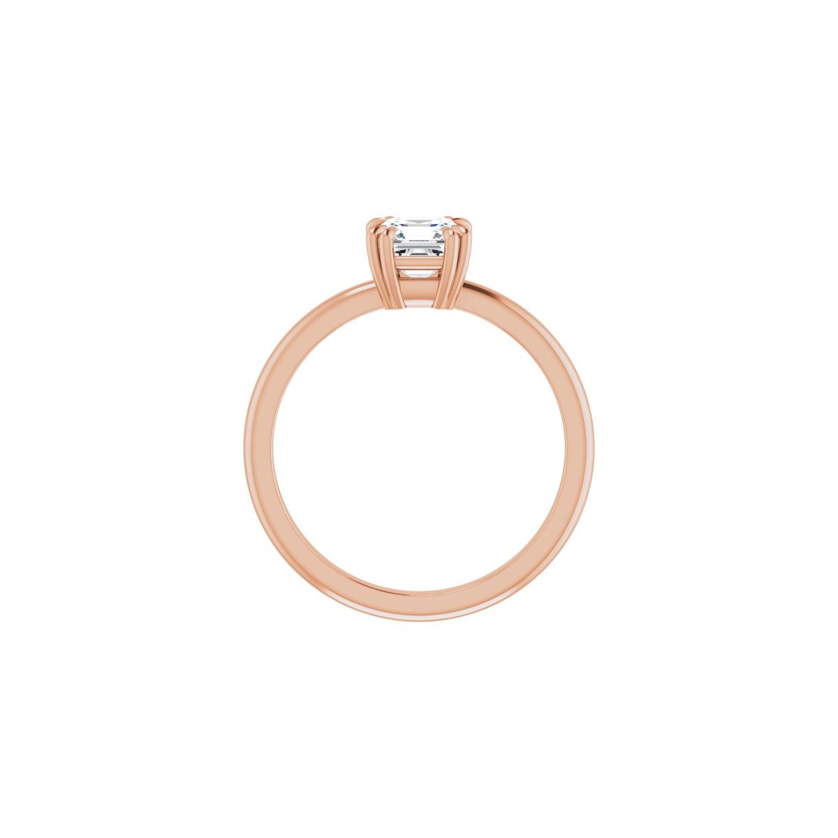 Asscher Double Claw-Prong Solitaire Engagement Ring Mounting - gallery - Series 123989