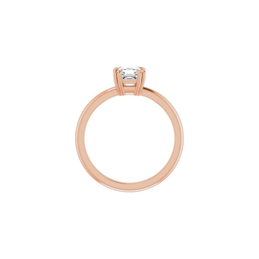 Asscher Double Claw-Prong Solitaire Engagement Ring Mounting - gallery - Series 123989
