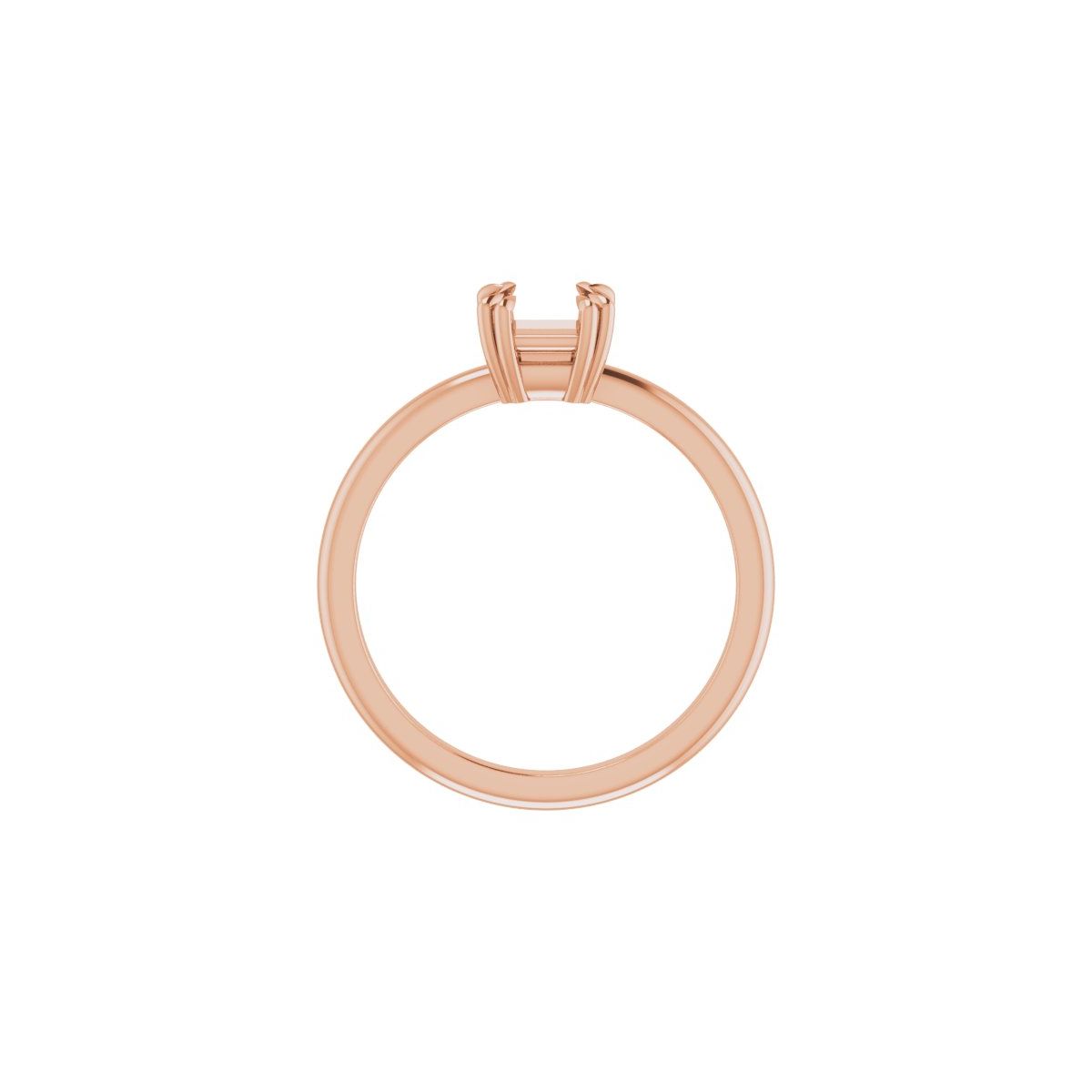 Asscher Double Claw-Prong Solitaire Engagement Ring Mounting - gallery - Series 123989