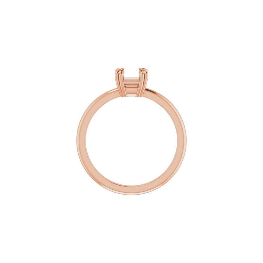 Asscher Double Claw-Prong Solitaire Engagement Ring Mounting - gallery - Series 123989