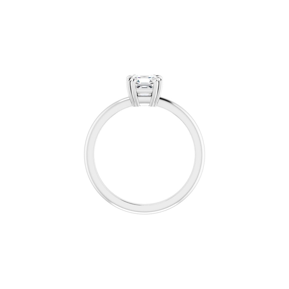 Asscher Double Claw-Prong Solitaire Engagement Ring Mounting - gallery - Series 123989