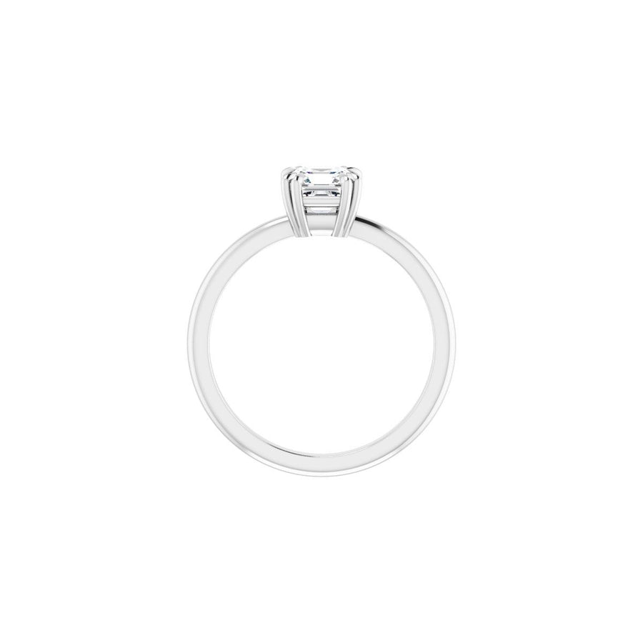 Asscher Double Claw-Prong Solitaire Engagement Ring Mounting - gallery - Series 123989