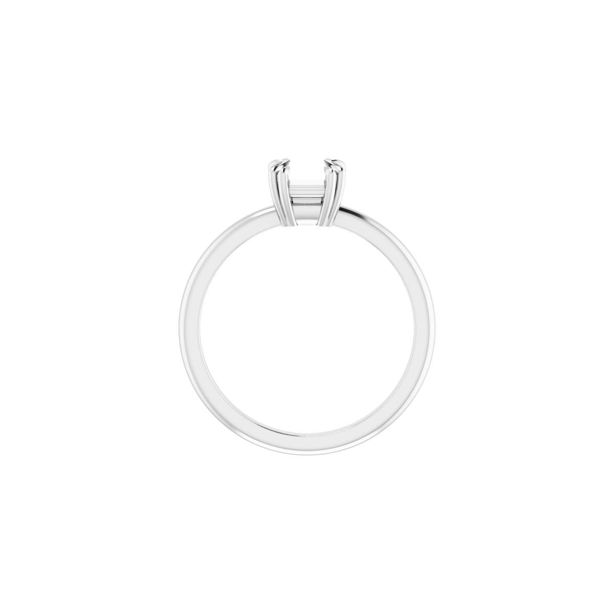 Asscher Double Claw-Prong Solitaire Engagement Ring Mounting - gallery - Series 123989
