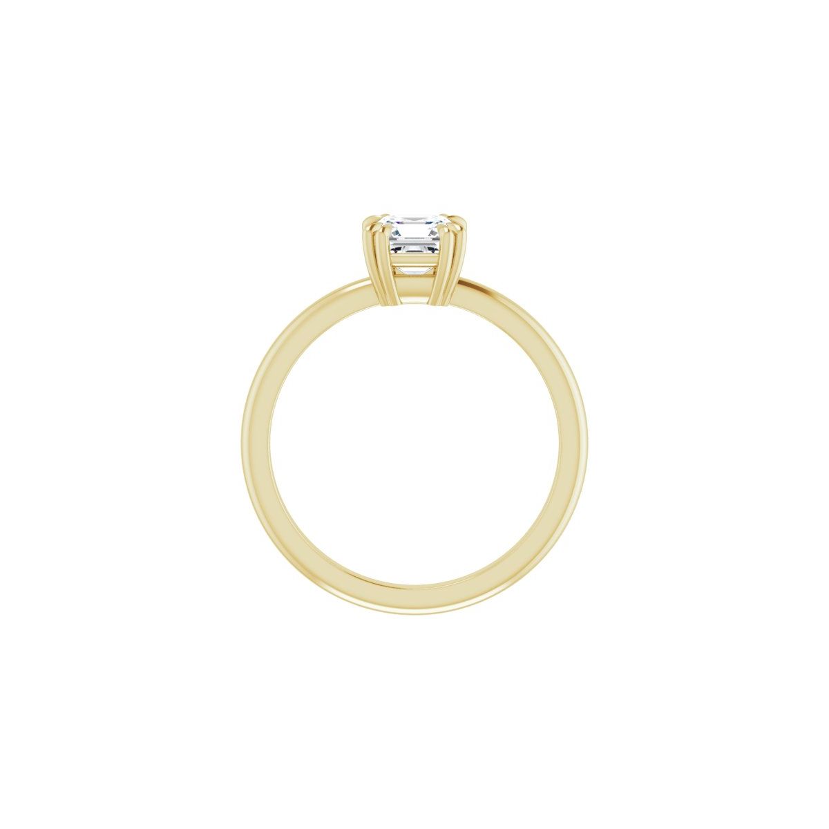 Asscher Double Claw-Prong Solitaire Engagement Ring Mounting - gallery - Series 123989