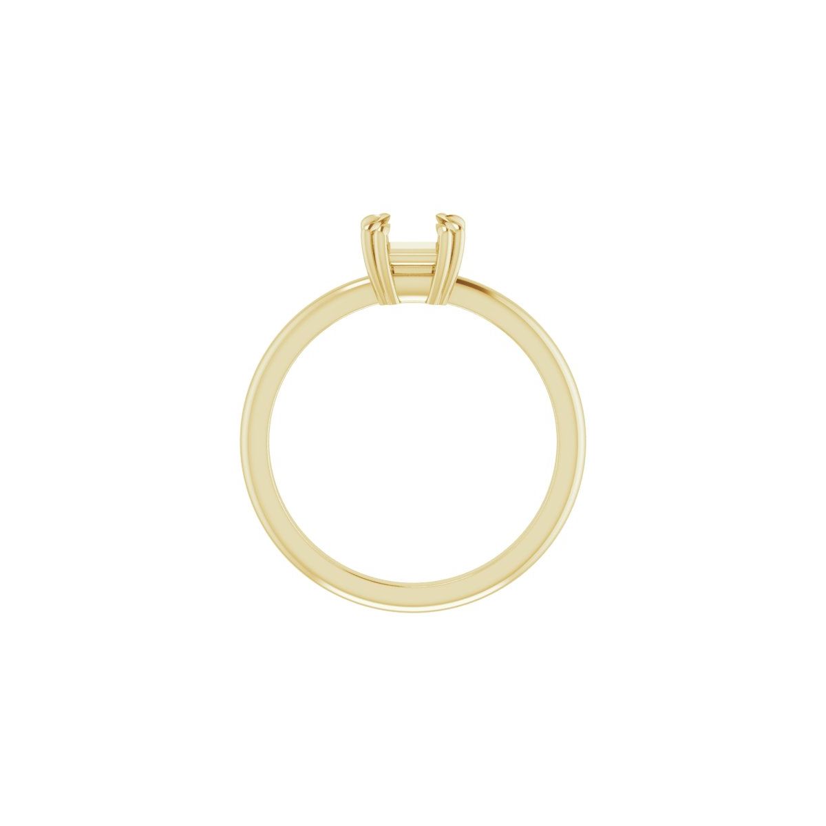 Asscher Double Claw-Prong Solitaire Engagement Ring Mounting - gallery - Series 123989