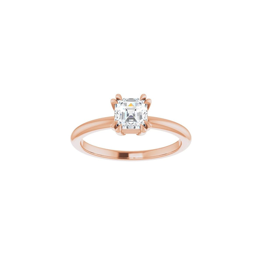 Asscher Double Claw-Prong Solitaire Engagement Ring Mounting - gallery - Series 123989